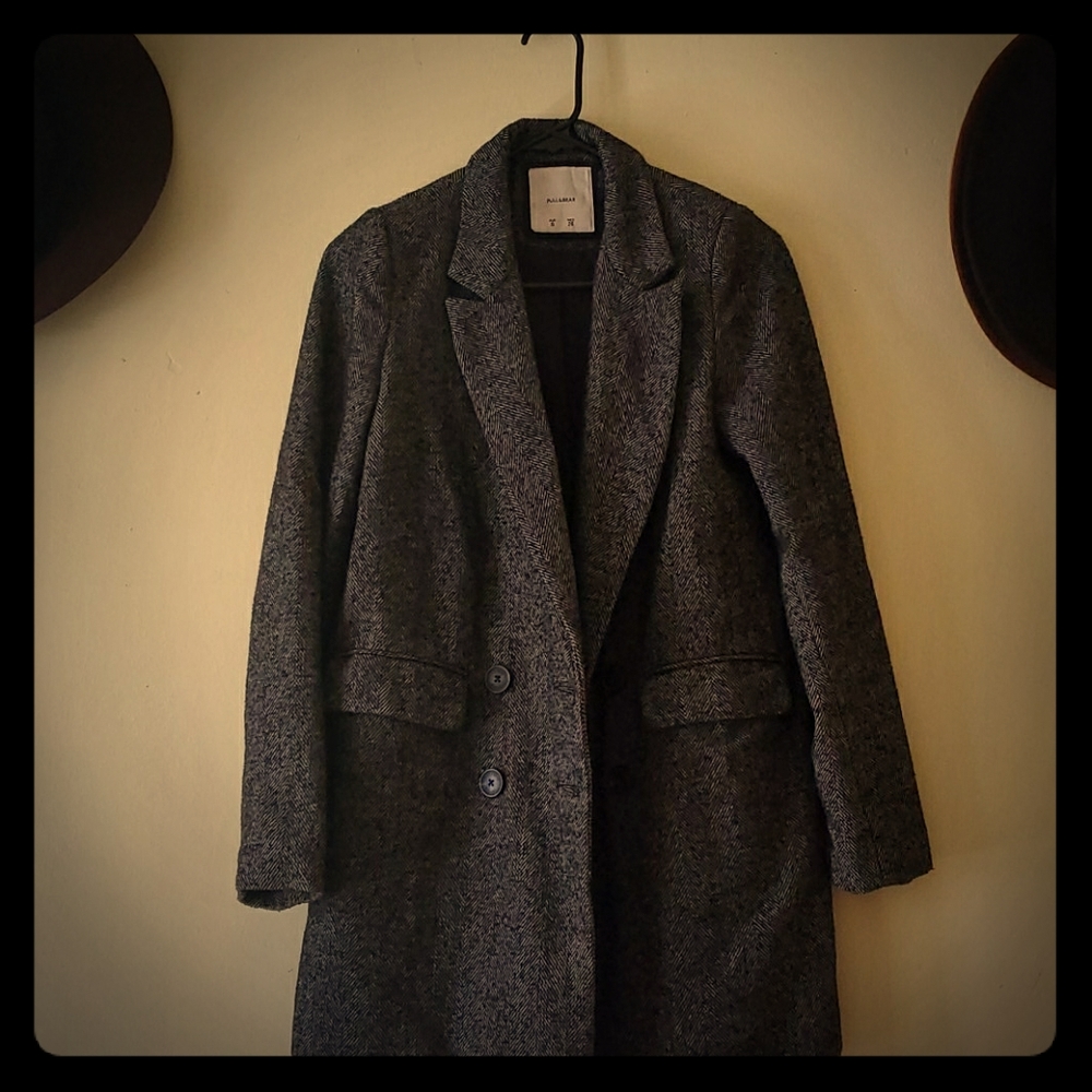 Pull & Bear Plaid Tailored Coat